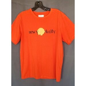 Saturdays New York City Mens Orange Cotton Crewneck Shirt Size Medium